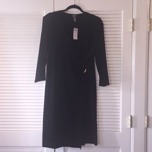 NWT Chico’s Travelers Faux Wrap Dress Black 2